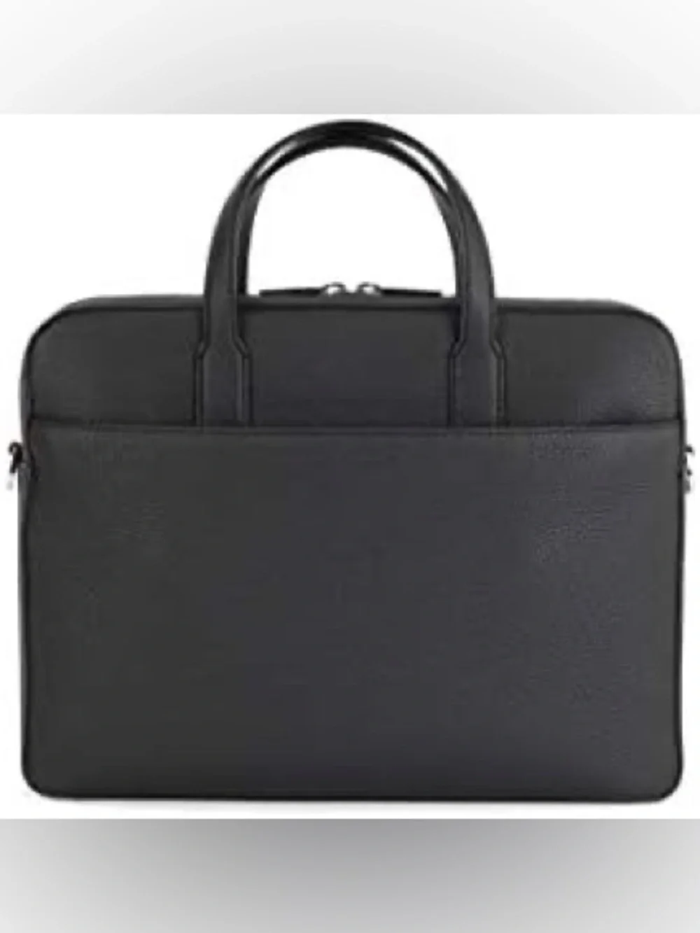 Boss Black Leather Briefcase for Men - Classic Professional